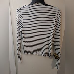 J. Crew Navy and White Striped Long Sleeve Top